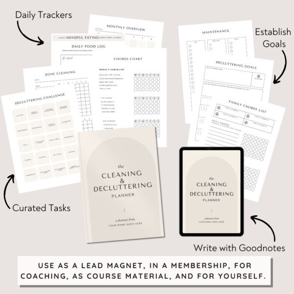 how to use the cleaning and decluttering journal lead magnet mockup