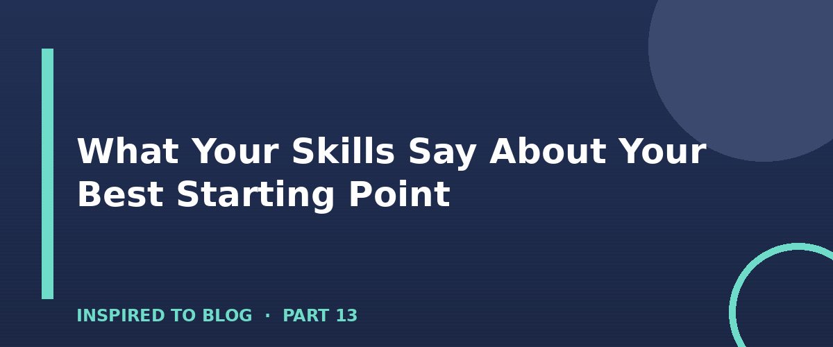 Section banner: What Your Skills Say About Your Best Starting Point