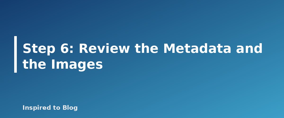 Step 6: Review the Metadata and the Images - banner for How to Fact-Check AI-Written Drafts