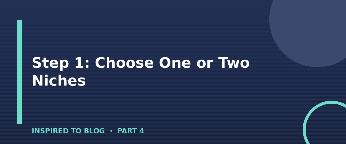 Section banner: Step 1: Choose One or Two Niches