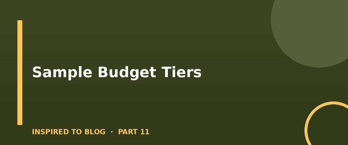 Section banner: Sample Budget Tiers