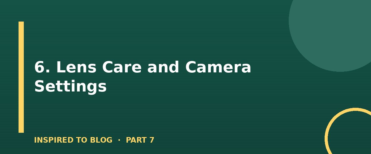 Section banner: 6. Lens Care and Camera Settings