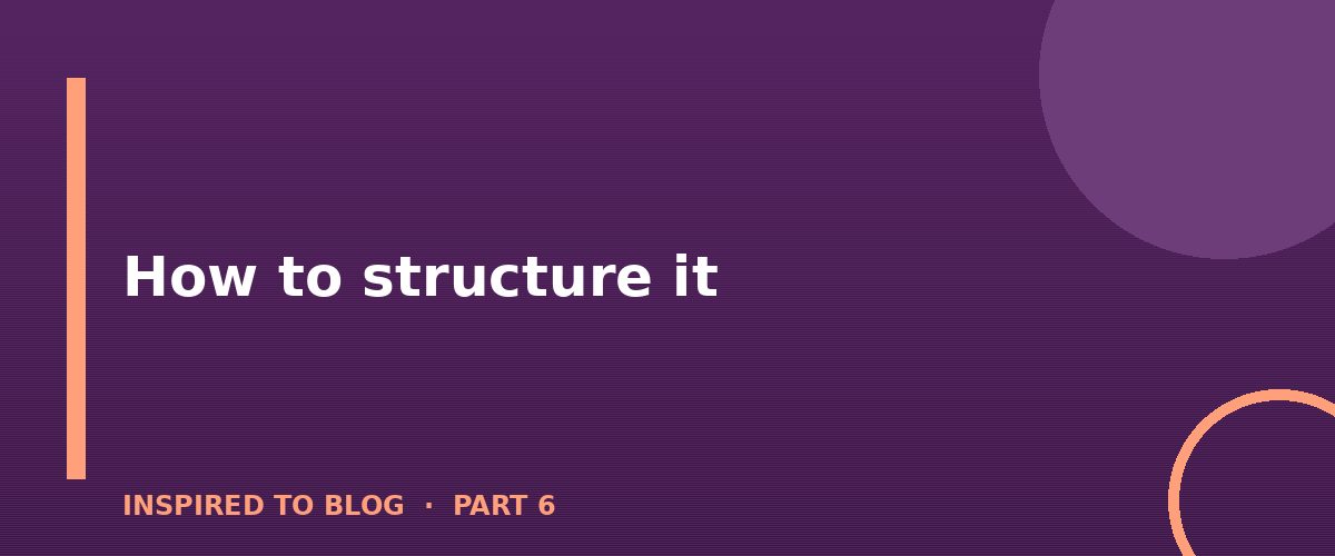 Section banner: How to structure it